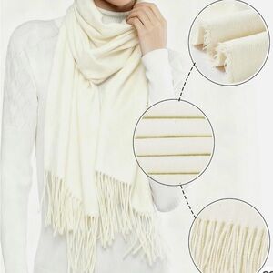 Elegant Cream Scarf New Cashmere Feel